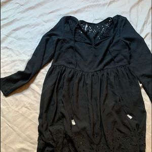 Black dress. Size small. Knee length. Long sleeve